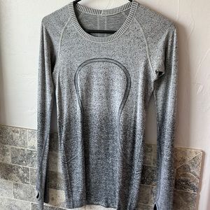 Lululemon Swifty tech long sleeve ombre gray size 4